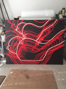 commissioned by Brett Murray to paint his design onto canvas