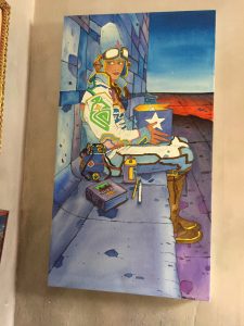 Moebius image painted onto canvas