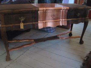 copper leaf and wood 