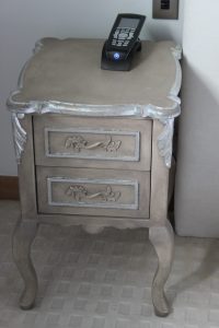 washed,aged and silver leafed bedside table