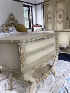 French antiqued bedside tables