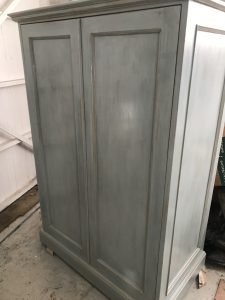 softly layered  effect ,aged cabinet