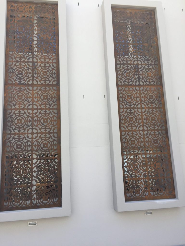 rust painted metal screens