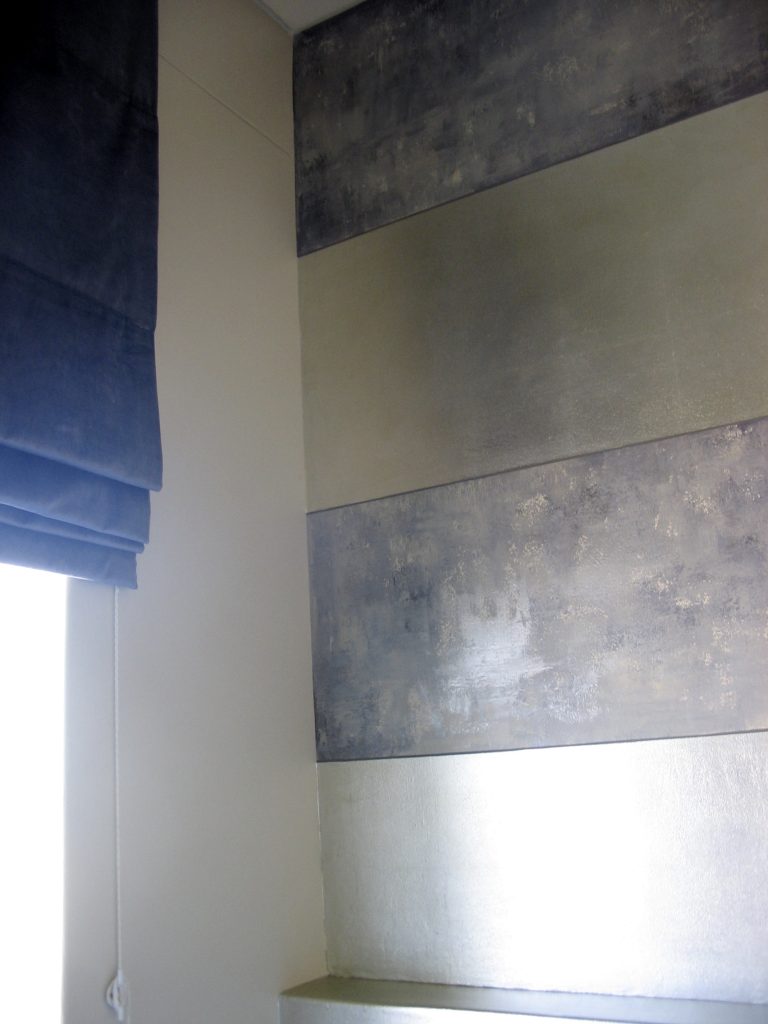aged ,scraped effect with silverleaf